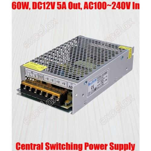 5A 60W DC 12V Output AC 110V 220V In Centralized Power Supply Central Switching Power Source for CCTV Camera Security System