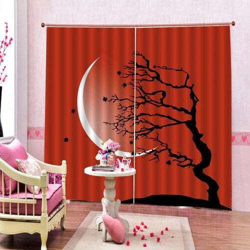 Red curtains Luxury Blackout 3D Curtains For Living room Bedding room Blackout curtain
