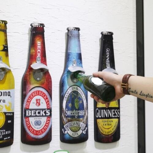 Creative Beer Bottle Opener Wood Wall Mounted Bar Home Restaurant Wall Decoration Wine Kitchen Bottle Opener