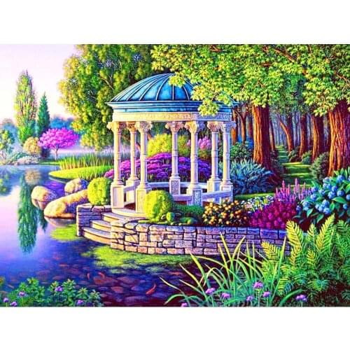 LaoJieYuan 5D Diamond Painting Full Square Scenery Dream House square Diamond Painting Diamond Embroidery Rhinestone Pasted