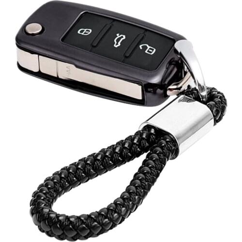 LEEPEE With Key Chain Real Car Key Case Car-styling Auto Accessories Key Bag Cover Protector