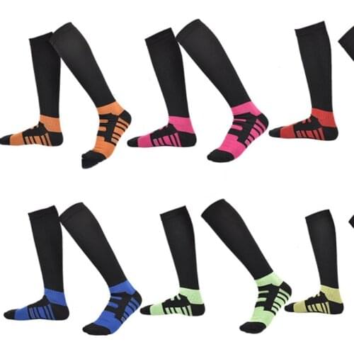 Men Compression Socks Sports Marathon Running Football Socks Sweat-absorbing Mountain Cycling Stocking Male Long Keen High Sock