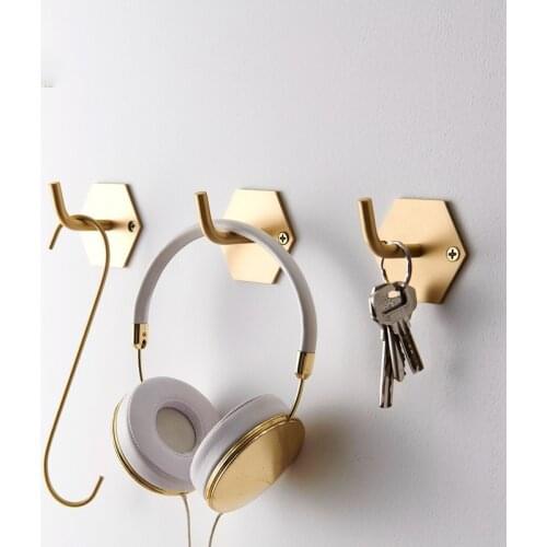 Solid Brass Bathroom Hardware Set Brushed Gold Hexagon Hook Towel Bar Toilet Paper Holder Bath Bathroom Furniture Accessories
