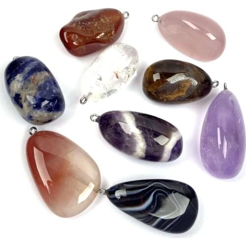 Irregular Natural Stone Pendant Crystal Agates Stone for DIY jewelry Making Necklace