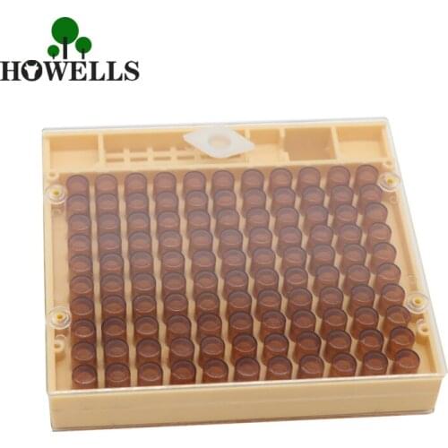 Nicot Queen Bee Rearing System For Beekeeping Plastic Nicot Cage Tools 110Pc Bee Cupkit Rearing Brown Cell Cups for Apiculture