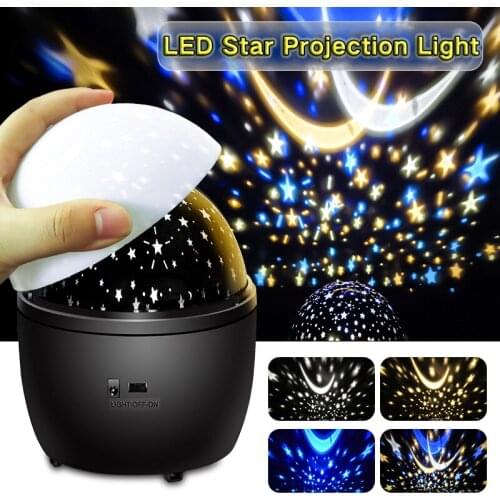 Galaxy Starry Sky Projector Rotating Fairy LED Night Light USB Battery Powered Moon Bedside Lamp Children Gift For Home Decor