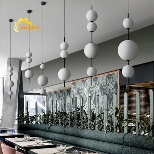 Nordic LED Glass Pendant Lights for Restaurant Decoration Lamp Bar Living Room Bedroom Dinging Room Hanging Lighting Fixtures