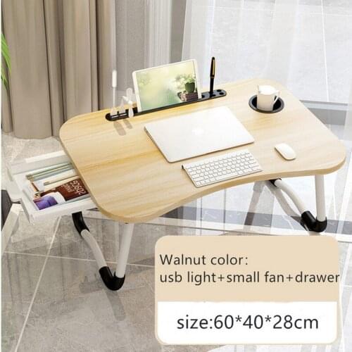 Home Folding Laptop Desk for Bed & Sofa Portable Lap Desk Study and Reading Bed Top Tray Table Four Lift