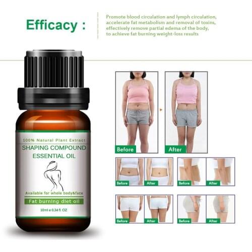 Body Slimming Essential Oil 10ml Fat Burning Potent Effect Skin Firming Diet Lose Weight Thin Leg Waist Fat burner Weight Loss