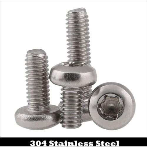M2*4 M2x4 M2*5 M2x5 M2*6 M2x6 M2*8 M2x8 304 Stainless Steel ss DIN7985TX Torx Six Lobe Round Pan Head Machine Security Screw