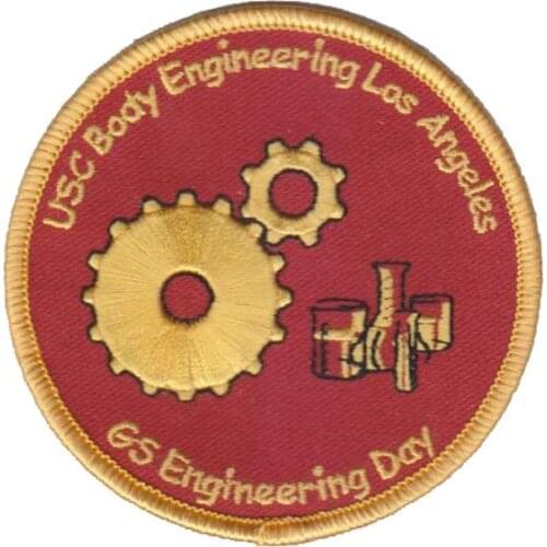 GS Enginering Day Embroidery Badge Made by Twill with Merrow Border Customized Cilent Design and MOQ50pcs free shipping