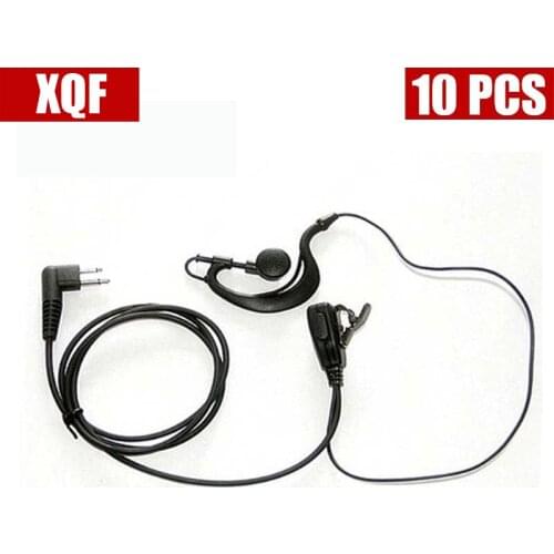 XQF 10PCS Ear Hook With PPT Earphone / Clip for Motorola Radio GP88 RDU2020 VL50 SP50 etc