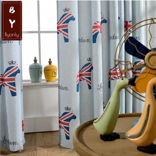 2021 Pony Cotton Linen Jacquard Curtain Blackout Curtain Glass Window Curtains Finished Curtains for Living Dining Room Bedroom