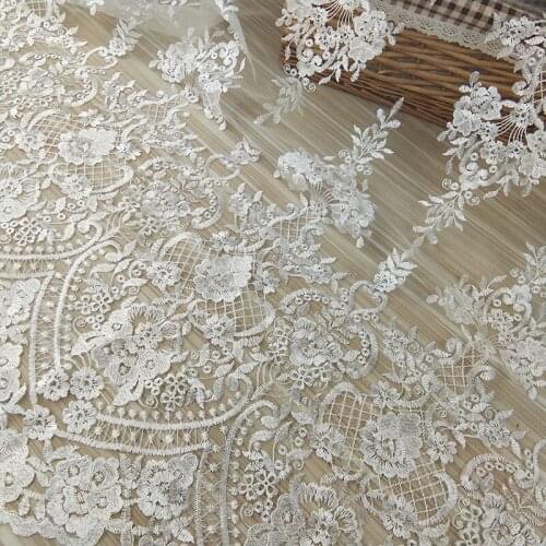 2yards 2019 Latest French Nigerian Laces Fabrics High Quality African Tulle Laces Fabric Retro Palace Mesh Wedding Dress Fabric