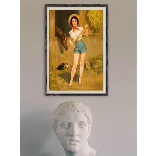 200 Vintage Beautiful Pin-up Girl Classic Picture Custom Silk Poster Home Deco Wall Art Christmas Gift