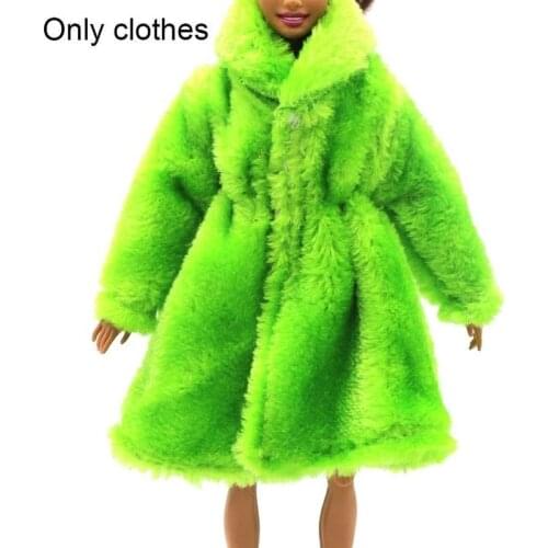 28/30 CM Doll Clothes Coat Plush Simulation Handmade Fashion Woolen Fur Coat Girl Toy Dolls Accessories