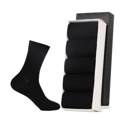 Brand Mens Cotton Socks High Quality 5 Pairs Thicken Warm Business Socks Breathable Soft White Socks for Male US size(6.5-12)