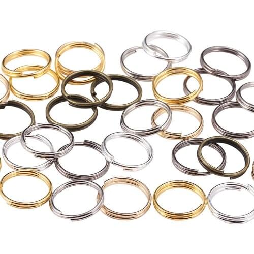 50-200PCS Jewelry Finding DIY Making Key Ring Accessories Aperture Multi-Size Double Rings Open Iron Key Ring