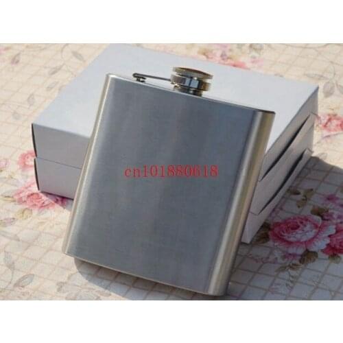 Free Shipping 8 oz Stainless Steel Liquor wine Mini Flask with Hinged Screw-On Cap,50pcs/lot