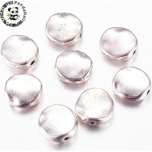 20pcs Tibetan Style Beads, Lead Free and Cadmium Free, Nuggets,11.5x11.5mm ,4mm thick, hole:1mm F70