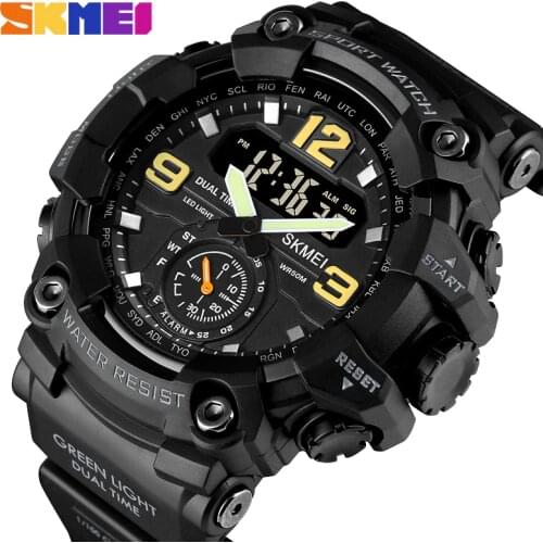 SKMEI Sport Watch Dual Display Men Wristwatches Shock Resistant Clock Military Watches montre homme 1637