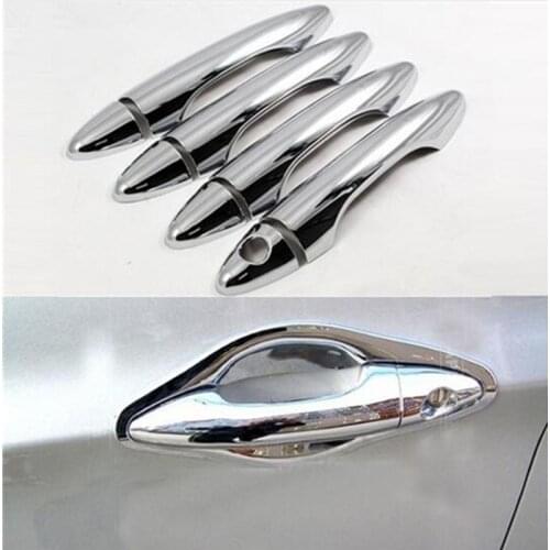 1 Key Hole Car Door Handles Covers For HYUNDAI SOLARIS VERNA 2010-2012 8pcs Per Set Abs Chrome car-styling