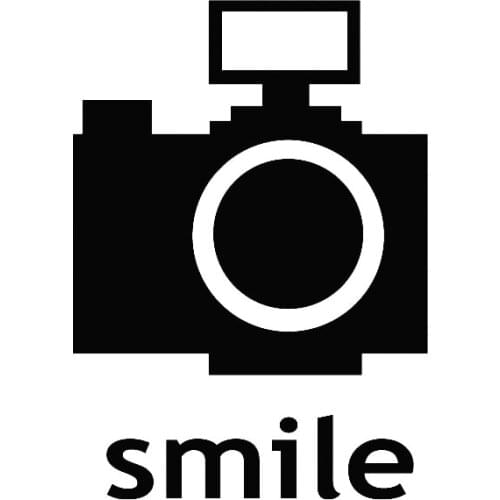 Black/White Camera and Smile Decal Fashion Modern Car Body Sticker Decals L052