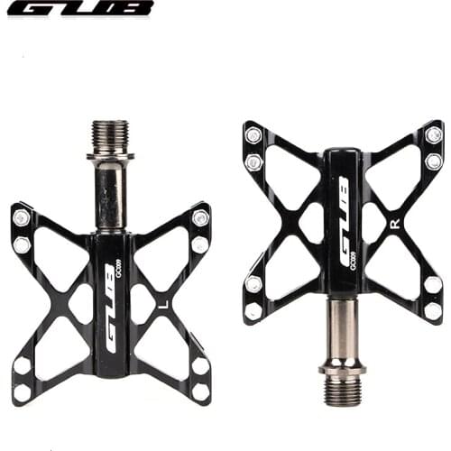 GUB 009Aluminum Alloy Bike Pedals For MTB Non-slip Bicycle Pedal 3 Bearing Flat Platform Antiskid Cycling Pedal Riding Bike Part