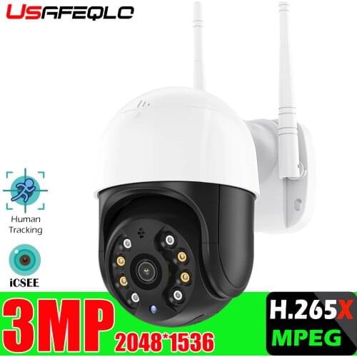 3MP 2048*1536 PTZ Wifi Camera Outdoor 4X Digital Zoom Speed Dome Camera Human Tracking H.265X ONVIF Home Security CCTV IP Camera