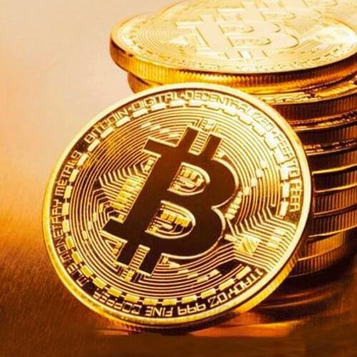BITCoin Art Collection Gold Plated Physical Bitcoins Bitcoin BTC with Case Gift Physical Metal Antique Imitation Silver Coins