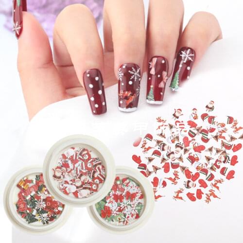 LEAMX nail decoration Christmas series stickers wood pulp board wood pulp piece 3D nail design nail art accessories
