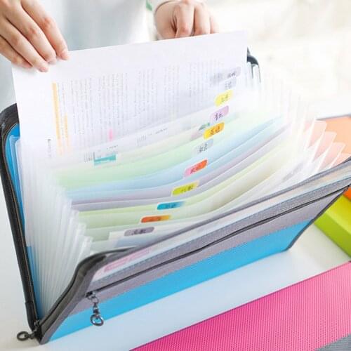 Brand New High Quality A4 Multi-layer Organ Bag Zipper Information Briefcase Document File Folder Student Test Paper Holder Pack