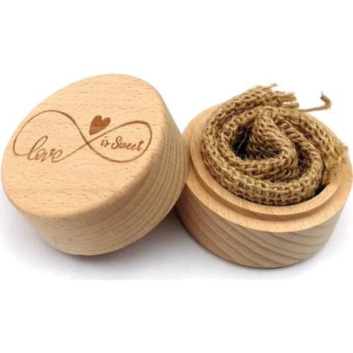 Fashion Packing Box Wooden Retro Engagement Ring Ring Box Carving Ring Box Wooden