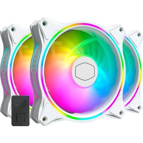 Cooler Master MF120 HALO White 3 in 1 Kits 120mm Dual Loop Addressable RGB 12cm Chassis Fan ARGB Computer Case CPU Cooling Fan