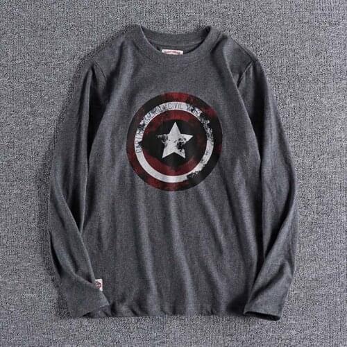 2020 new shield printing trend autumn moulting foreign trade original single mens long sleeve T-shirt backing tops shirt 977