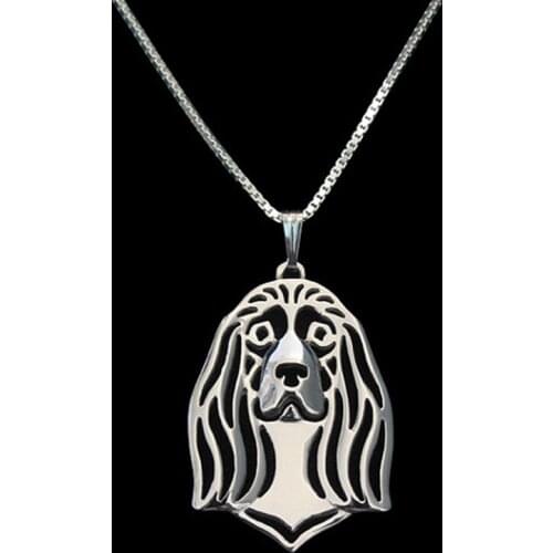 New Unique Romantic Gold Silver Color Sussex Spaniel Pendant Necklace Hunger Games Necklace Women Best Friend Choker