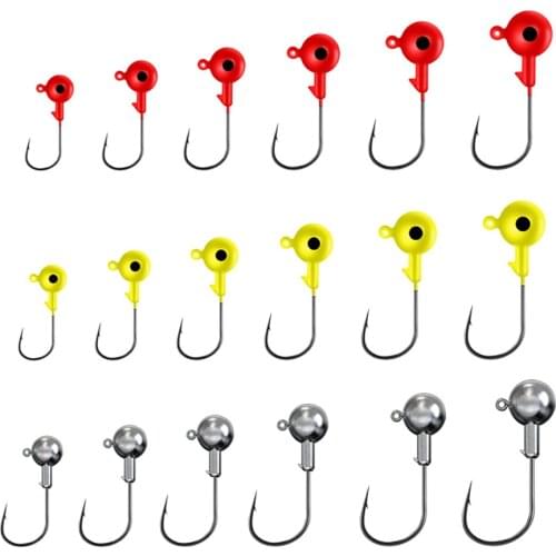 10Pcs/lot Fishing Hooks 2.5/3.5/5/7/10/14g Jig Head Crank Fishhook Barbed Soft Worm Hook For Bass Pike Fishing Tackle