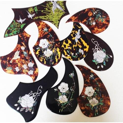 2.0mm thickness hand painting finish self sticker acoustic guitar pickguard