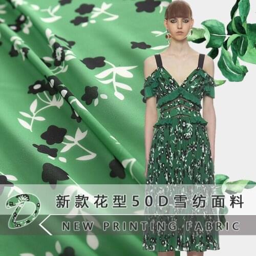 New brand 50D chiffon bead printing polyester chiffon fabric 145cm wide digital printing cloth fabric factory direct sales