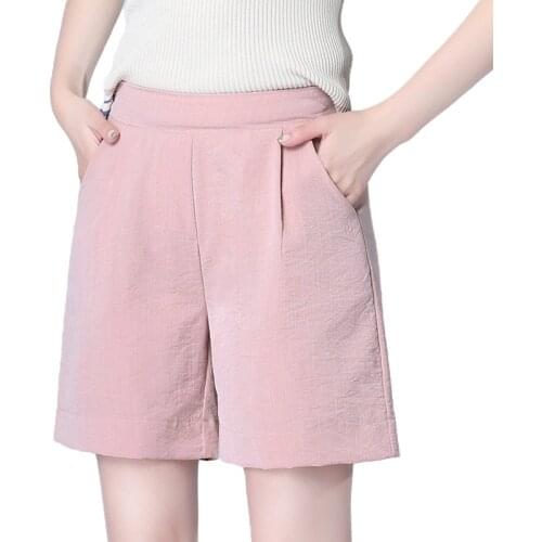 Summer Women Fashion Shorts High Waist Black White Gray Pink Short Trousers Famale Casual Wide Leg Harajuku Bottoms Femme