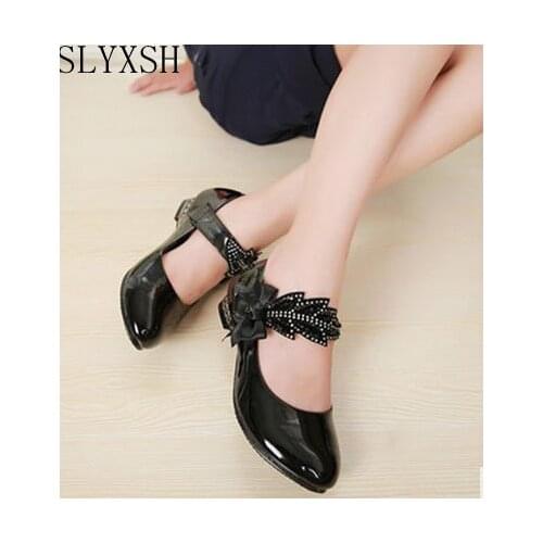 SLYXSH Black White PU Leather Shoes For Girl Cute Diamonds Leaf Soild New Children Kids Casual Flats Girls Shoes Skid Soft Sole