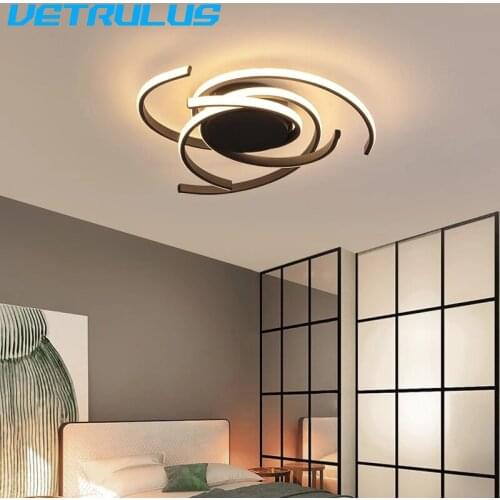 Modern led chandelier light LED White Black hang lamp lighting fixture Home Curved branch Decoration chandelier lamp for bedroom