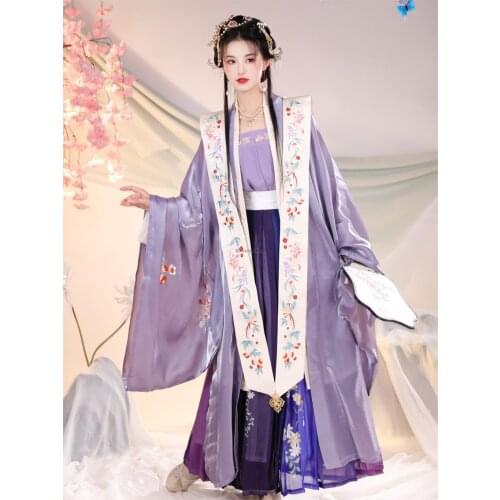 2021 oriental chinese style women traditional hanfu dress oriental clothing retro cosplay song suit stage performance costume
