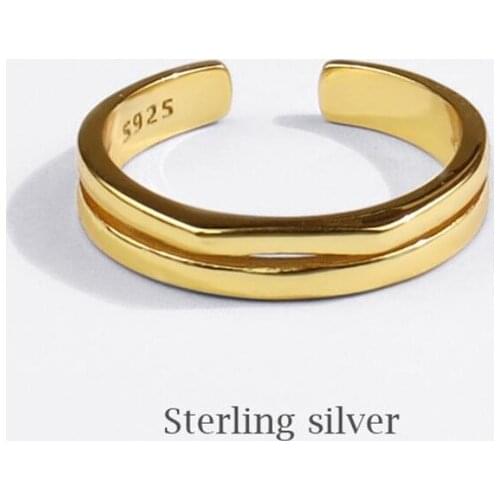 Sole Memory Two-tier Cute Simple Fashion 925 Sterling Silver Female Resizable Opening Rings SRI774