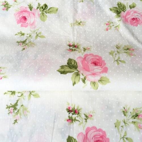 ZY 160*50CM Pink Rose Flower Dot 100% Cotton Fabric Solid Color DIY Tissue Patchwork Telas Sewing Baby Toy Quilting Plain Tecido