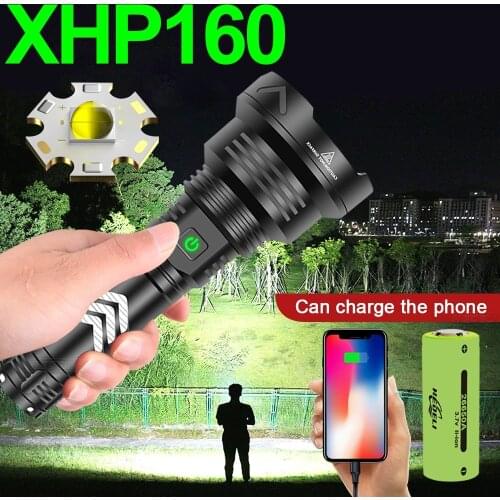 2021Newest XHP160 Most Powerful Led Flashlight Torch Light Rechargeable Tactical Flash Light 18650 Xhp90 Hunting Usb Lantern
