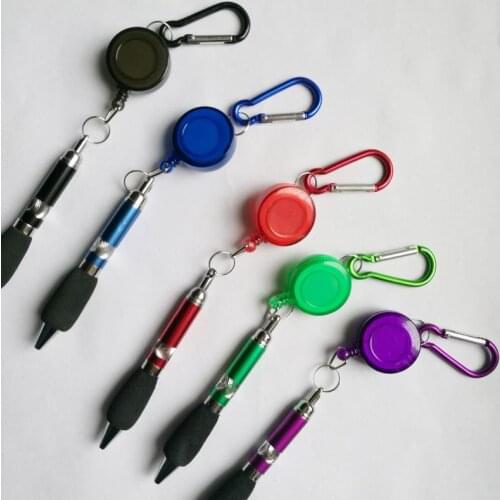 300PCS Random Portable Retractable Badge Reel Ballpoint Pens Belt Clip & Carabiner Blue refill Stationery Ballpen Party favor