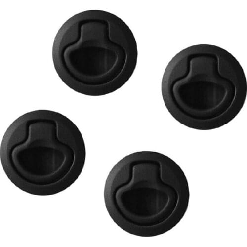 4Pcs Round Black Flush Pull Slam Latch for RV Boat Marine Deck Hatch Door Replacement