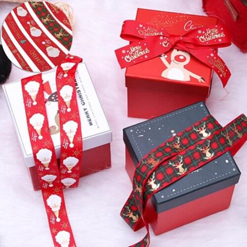5 Yards Christmas Gift Wrapping Ornaments Decoration Ribbon Xmas Tree Pendants