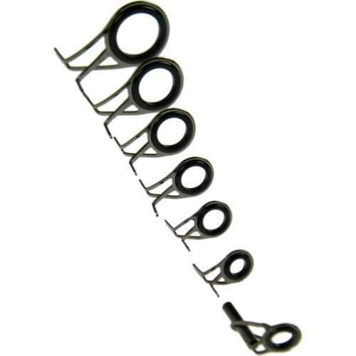 7 Pcs Fishing Rod Guides Guide Tip Top Double Legs Spinning Casting Fishing Pole Lure Rod Guides Tip Tops Replacement Repair Kit